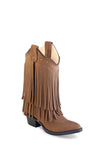 Old West Children's Chocolate Nubuck Narrow J Toe Boots-Chocolate Nubuck-12-D - Breeches.com