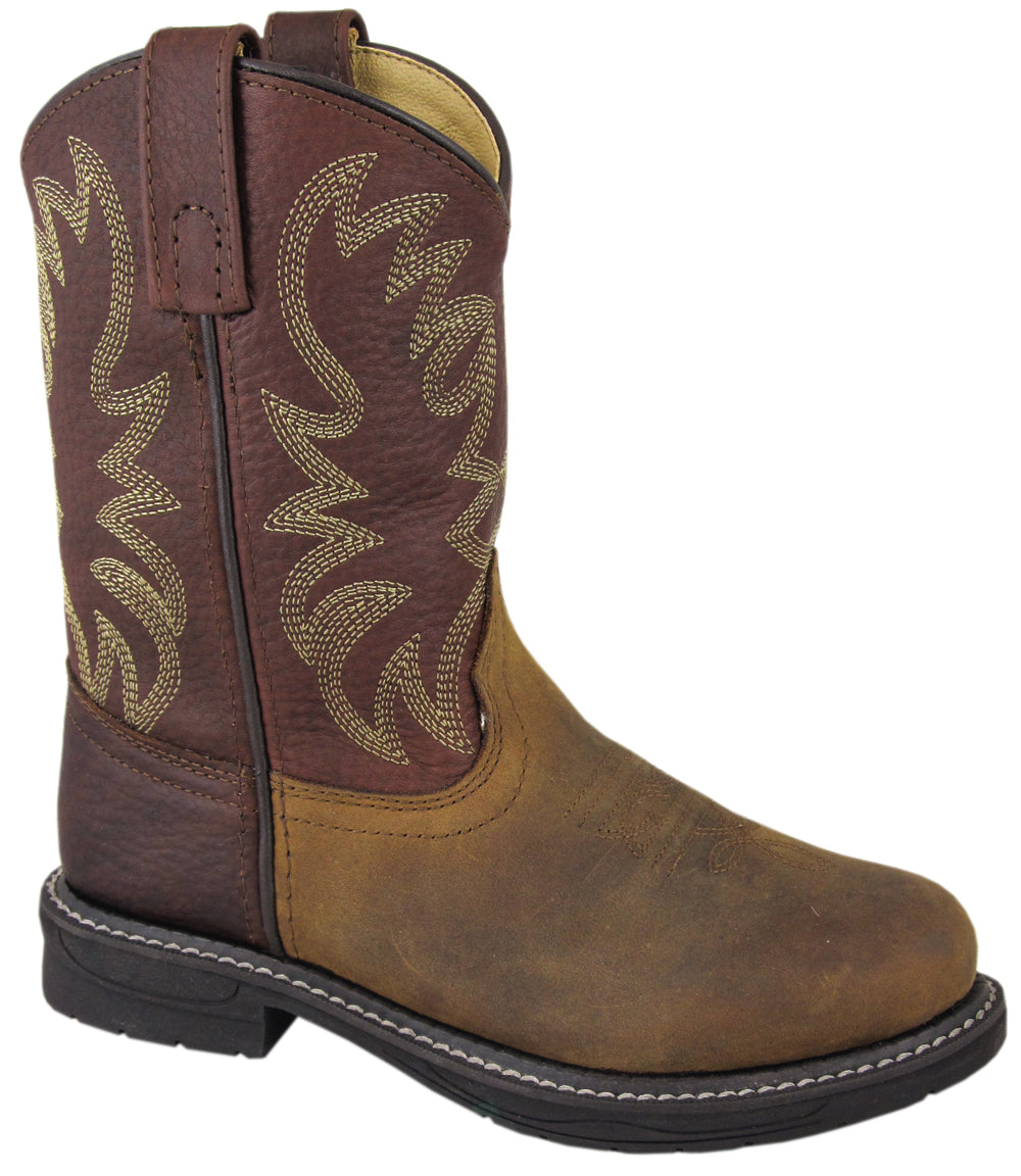 Smoky Mountain Children's Brown Destressed Wellington Boot - Breeches.com