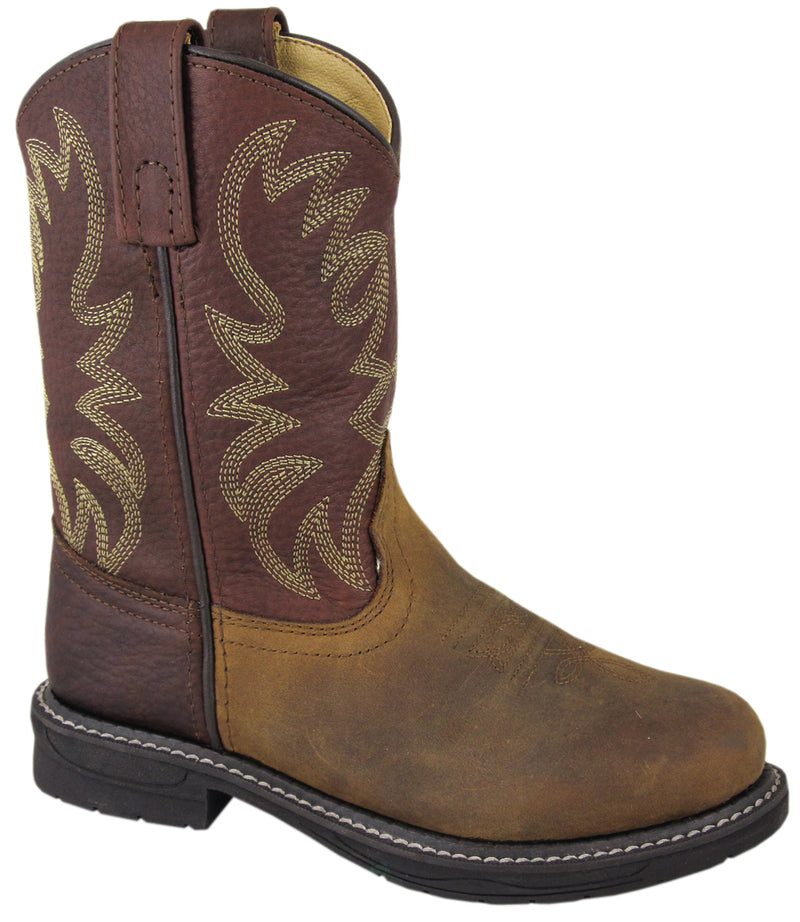 Smoky Mountain Children's Brown Destressed Wellington Boot - Breeches.com