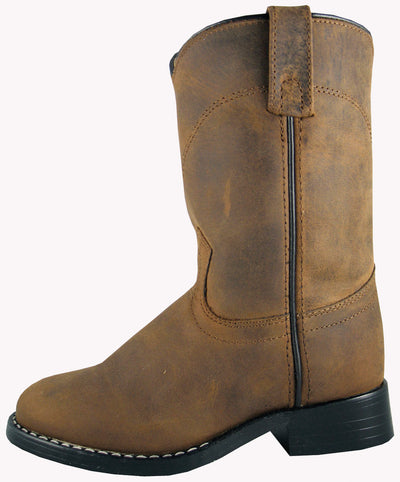 Smoky Mountain Toddler's Roper Brown Leather Western Boot - Breeches.com