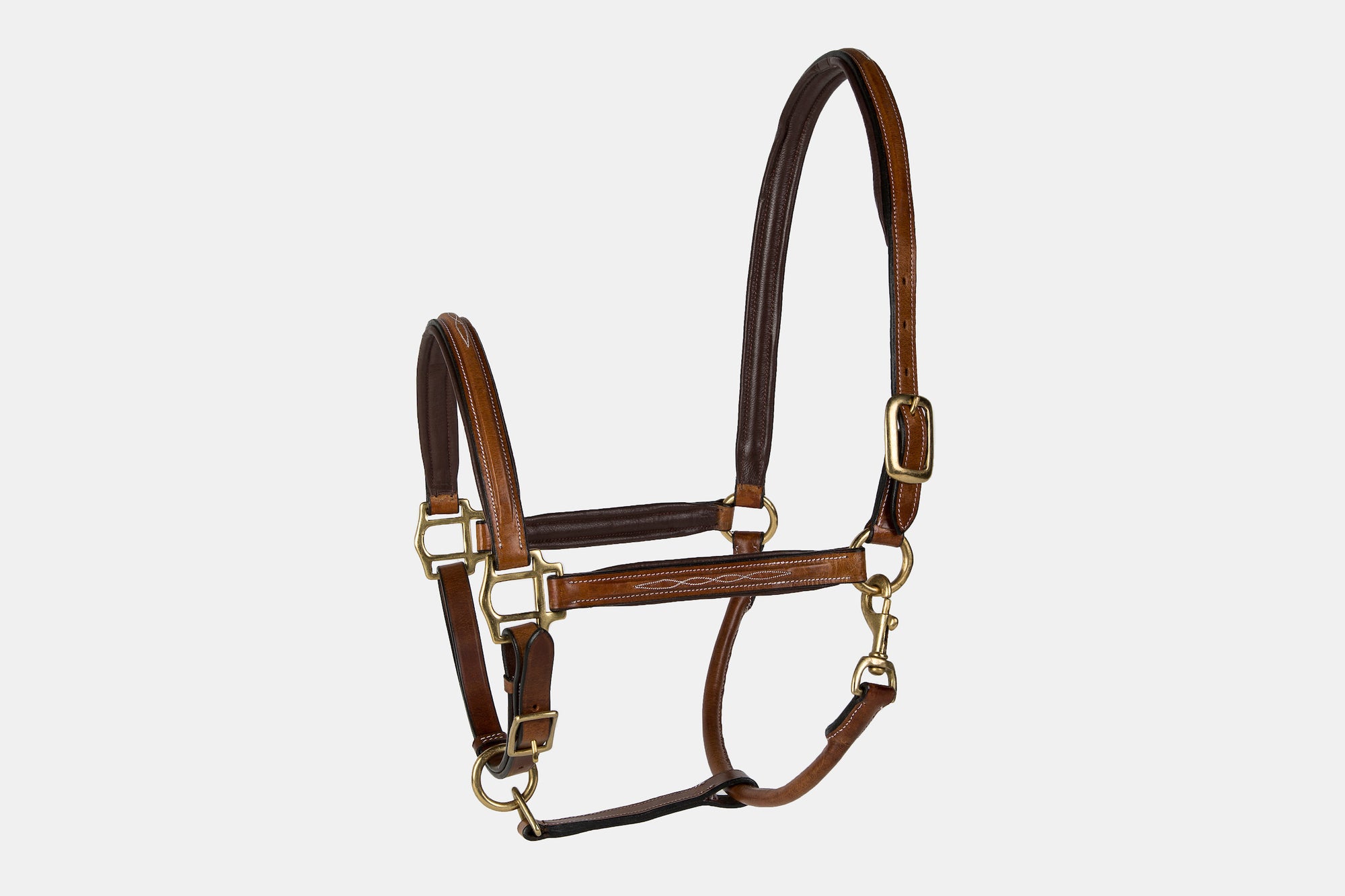 Lettia Padded Leather Halter W/ Fancy Stitching - Breeches.com