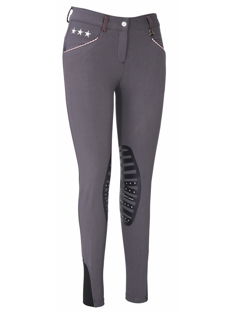Equine Couture Ladies Stars &amp; Stripes Silicone Knee Patch Breeches_5