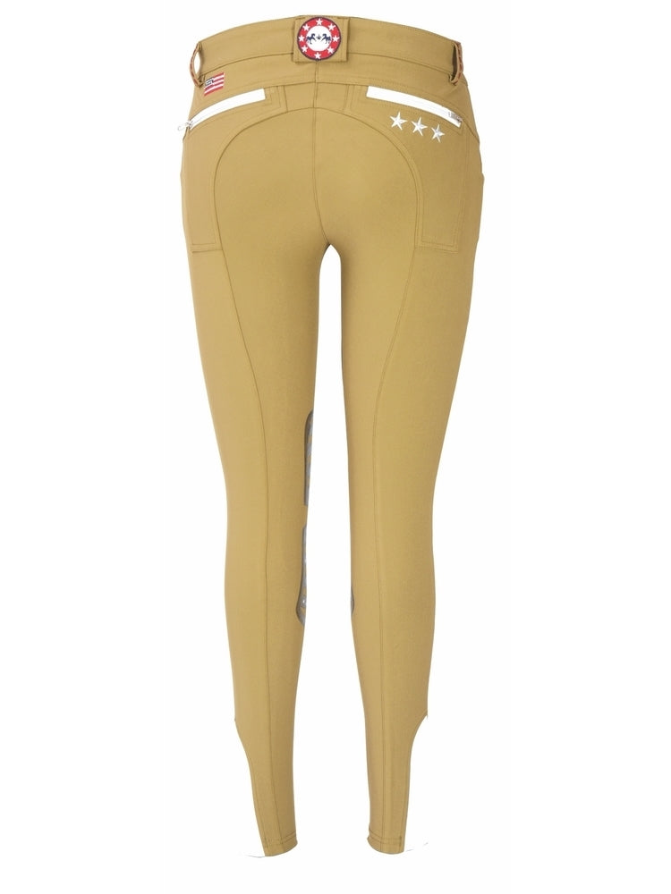 Equine Couture Ladies Stars &amp; Stripes Silicone Knee Patch Breeches_8
