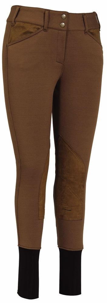 TuffRider Ladies Soft Shell Wide Waistband Knee Patch Breeches_2